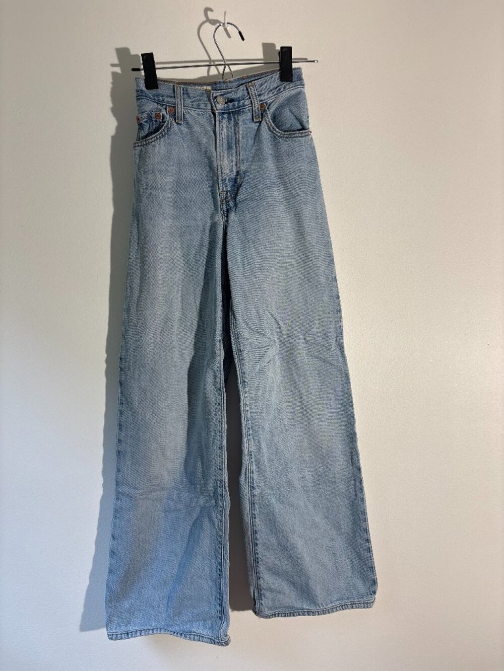 Levi's Premium Ribcage Wide Leg Jeans W23 L32 Splash Zone High Rise Denim 23